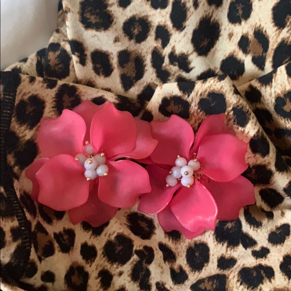 Pink Floral Earrings